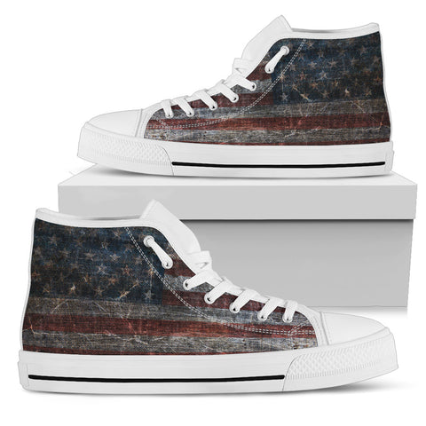 USA Grunge Flag Unisex High Top Shoes