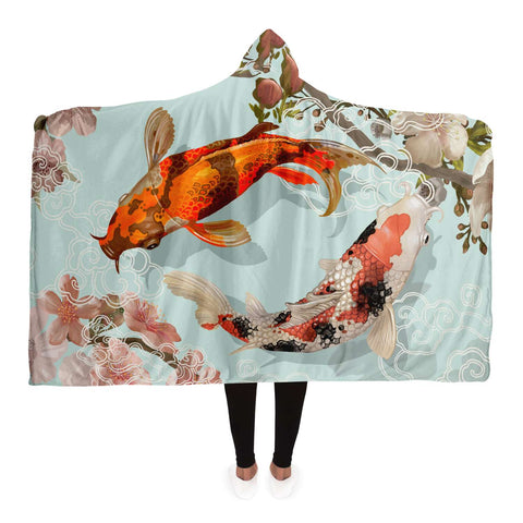 Koi Fish Hooded Blanket