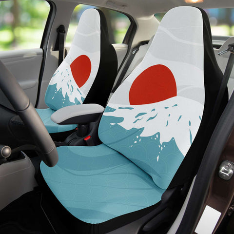 Minimalist Japanese Mountain Car Seat Cover Set Of 2