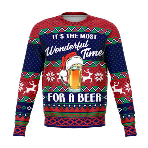 It's a Wonderful Time For a Beer | Funny Unisex Ugly Christmas Sweater