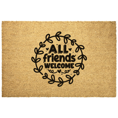 All Friends Welcome Outdoor Mat 4 Sizes Coir Doormat