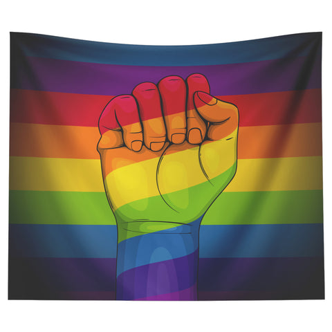 Pride Day Fist - Backdrop Wall Tapestry