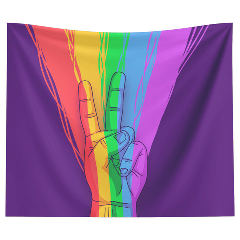Pride Peace Sign - Backdrop Wall Tapestry