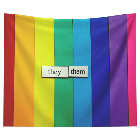 They/Them LGBTQ Backdrop Wall Tapestry