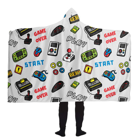 Video Gamers Background Hooded Blanket