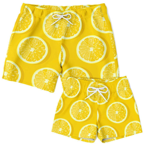 "Lemon Summer" Father & Son Swim Trunks