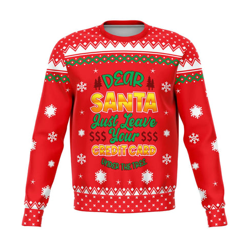 Dear Santa Credit Card Ugly Christmas Sweater