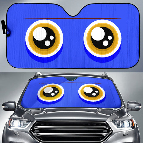 Blue Cartoon Eyes Car Sunshade