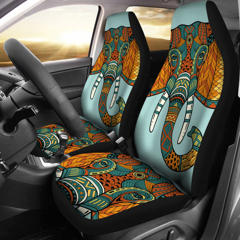 Mandala Elephant Head Car Seat Covers Set Of 2